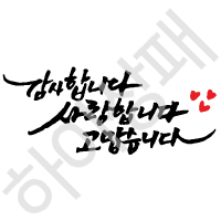 캘리체-감사합니다사랑합니다고맙습니다